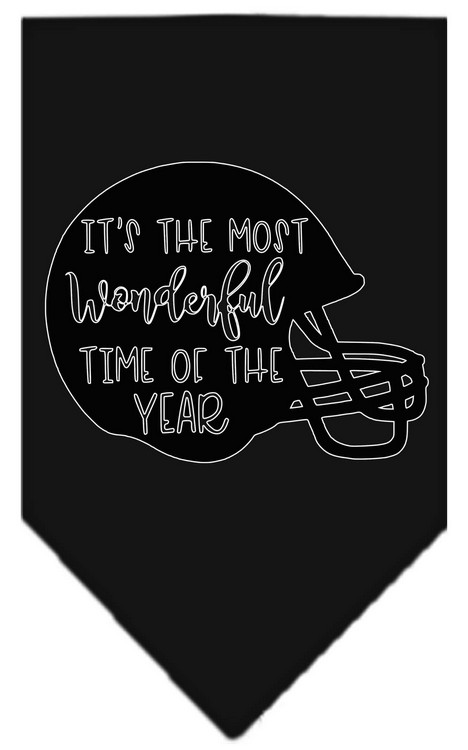 Most Wonderful Time of the Year (Football) Screen Print Bandana Black Small